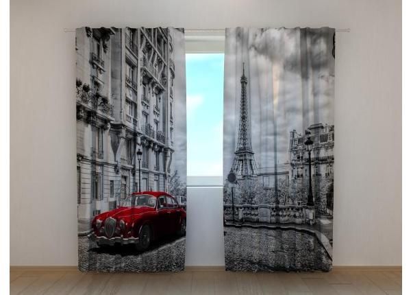 Pimendav fotokardin Red Retro Limousine on the Street of Paris 240x220 cm