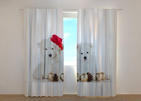 Poolpimendav kardin Christmas Puppies 240x220 cm