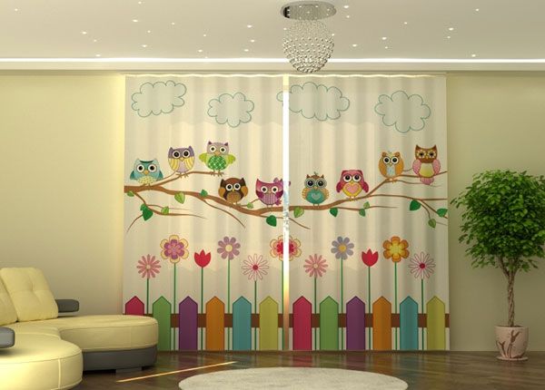 Poolpimendav kardin Funny Owls 290x245 cm