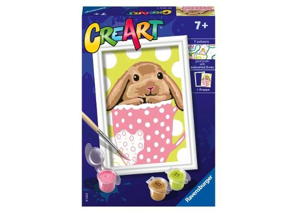 Ravensburger maalimine numbrite järgi Jänku tassis