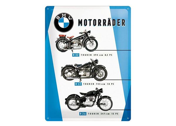 Retro metallposter BMW Mootorrattad 30x40 cm