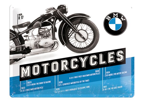 Retro metallposter BMW Motorcycles R 17 30x40 cm