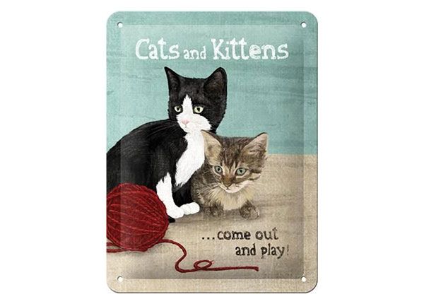 Retro metallposter Cats and Kittens 15x20 cm