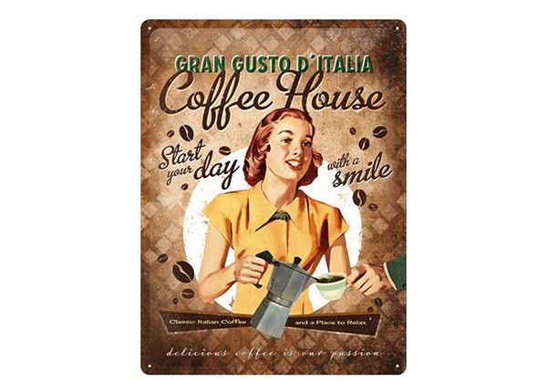 Retro metallposter Coffe House 30x40 cm