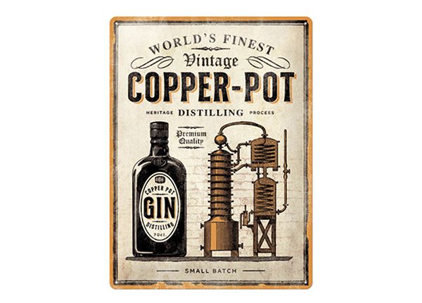 Retro metallposter Copper Pot Gin 30x40 cm