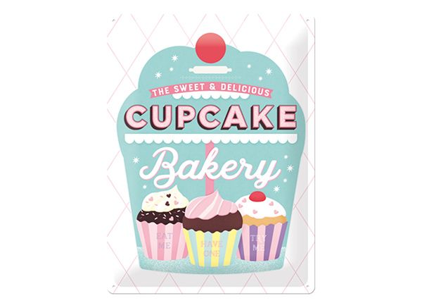 Retro metallposter Cupcake Bakery 30x40 cm