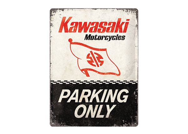 Retro metallposter Kawasaki Parking Only 30x40 cm