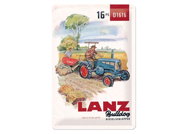 Retro metallposter Lanz Diesel-Schlepper 20x30 cm