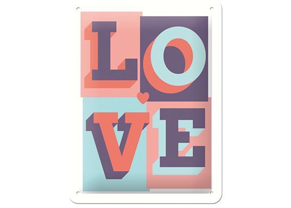 Retro metallposter Love 15x20 cm