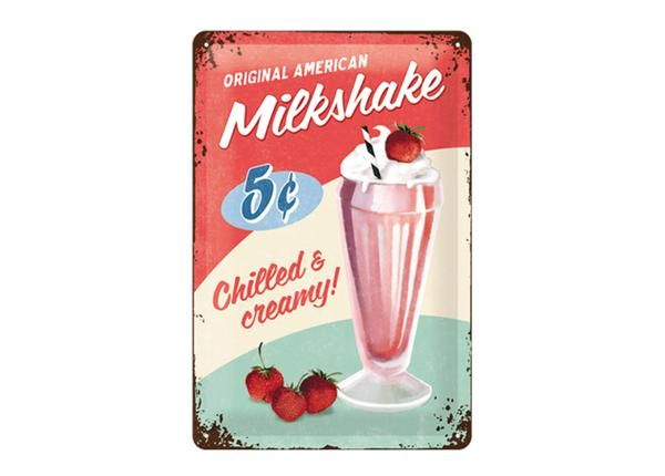 Retro metallposter Original American Milkshake 20x30 cm