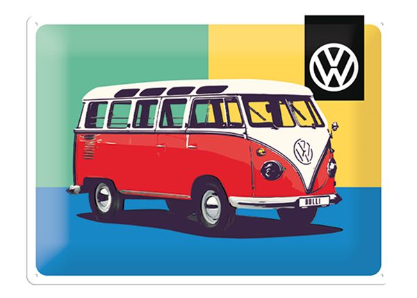 Retro metallposter VW Bulli Pop Art 30x40cm