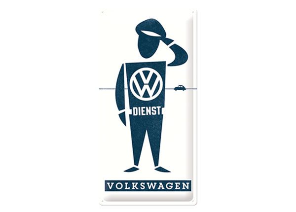 Retro metallposter VW Dienst 25x50 cm