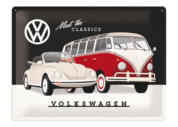 Retro metallposter VW Meet the Classics 30x40 cm