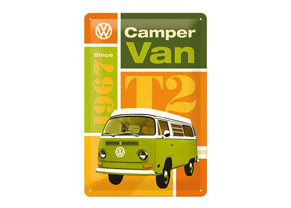 Retro metallposter WV T2 Camper Van 20x30 cm