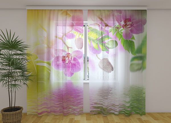 Šifoon-fotokardin Summer Orchids 240x220 cm