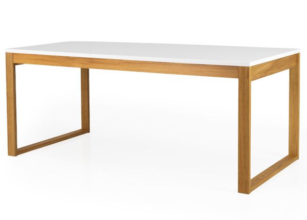 Söögilaud Birka 180x90 cm, valge/tamm