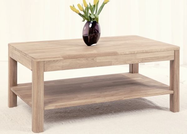 Tammepuidust diivanilaud Lausenne 105x65 cm, valge õli