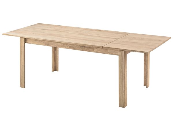 Tammepuidust pikendatav söögilaud Liina 2 160-220x90 cm, valge õli