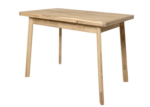 Tammepuidust pikendatav söögilaud Mini1 110-170x65 cm, valge õli