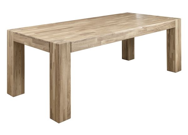 Tammepuidust söögilaud Noa 200x100 cm, valge õli