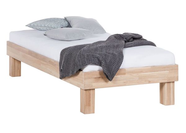 Tammepuidust voodi Judith 90х200 cm, valge õli