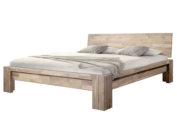 Tammepuidust voodi Montana 160х200 cm, valge õli