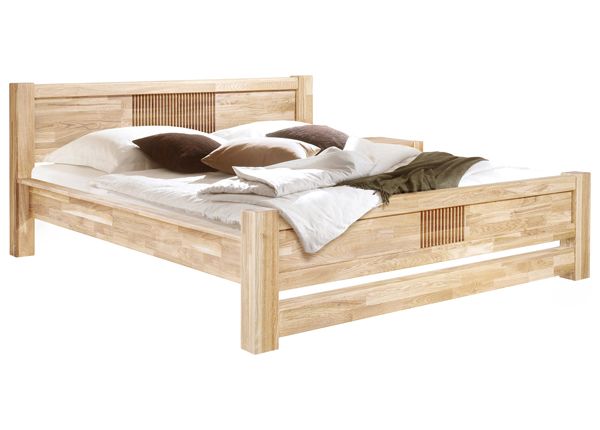 Tammepuidust voodi Valencia 160х200 cm, valge õli