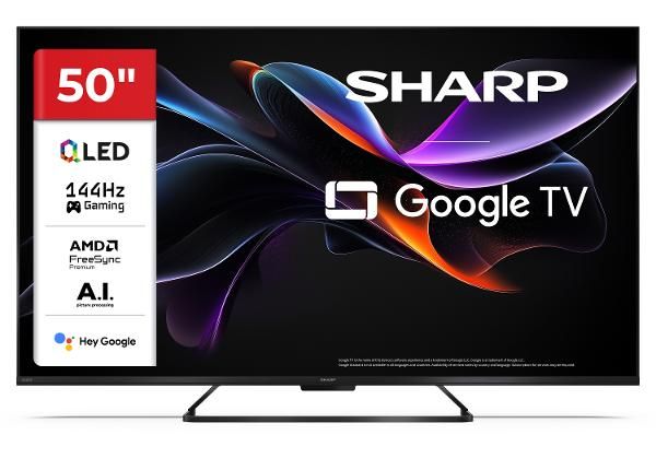 Teler Sharp 50" (126 cm) QLED 4K Ultra HD Google TV, Dolby Vision IQ, Dolby Atmos