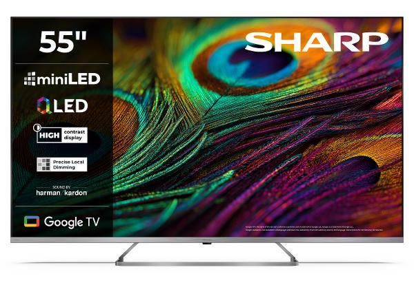 Teler Sharp 55" (139 cm) Mini LED QLED 4K Ultra HD Google TV, Harman/Kardon, DolbyVision, DolbyAtmos