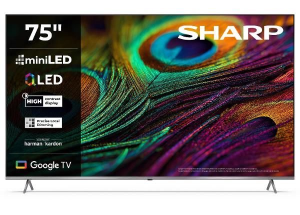 Teler Sharp 75" (189 cm) Mini LED QLED 4K Ultra HD Google TV, Harman/Kardon, DolbyVision, DolbyAtmos
