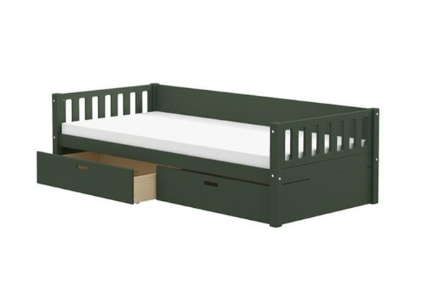 Thuka lastevoodi Viggo sahtlitega, roheline