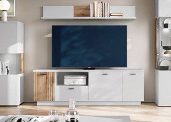 Tv-alus Alverno 145 cm, helehall/tamm
