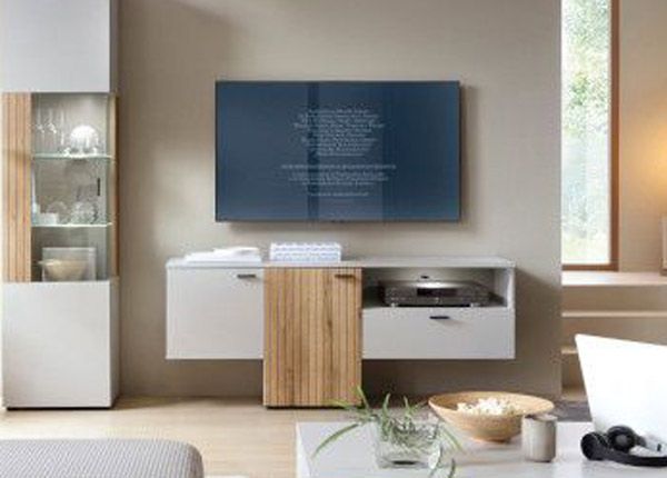 Tv-alus Alverno 160 cm, helehall/tamm