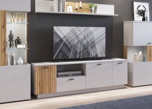 Tv-alus Alverno 180 cm, helehall/tamm