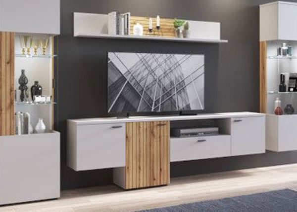 Tv-alus Alverno 205 cm, helehall/tamm