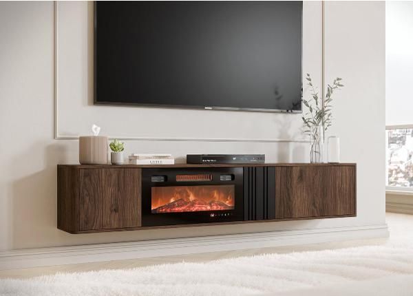 TV-alus Philippe 190 cm + elektrikamin