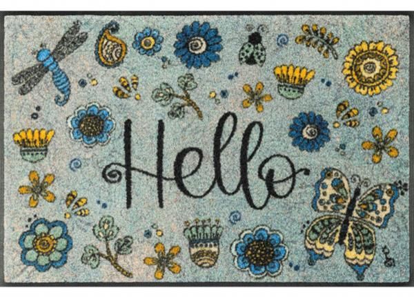 Uksematt Hello Flowers 50x75 cm