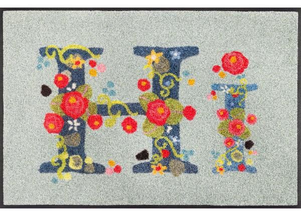 Uksematt Hi with Roses 50x75 cm