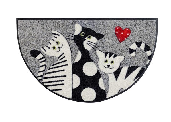 Uksematt Round Cat Trio 50x85 cm