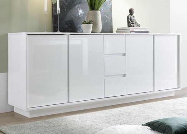 Valge läikega Kummut Ice 210cm