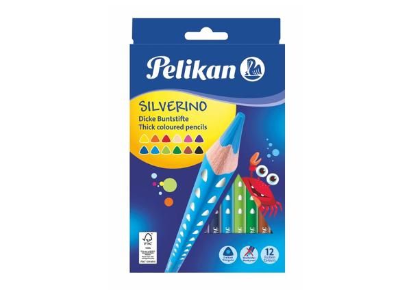 Värvipliiats 12 värvi Pelikan Silverino