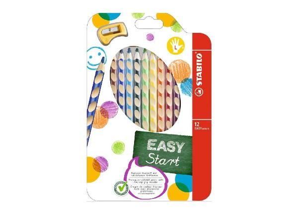 Värvipliiats 12 värvi Stabilo Easy colors + teritaja