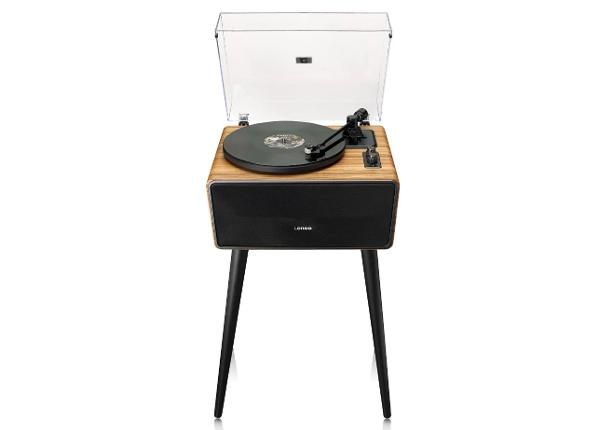Vinüülplaadimängija jalgadel integreeritud kõlaritega Lenco LS570OK