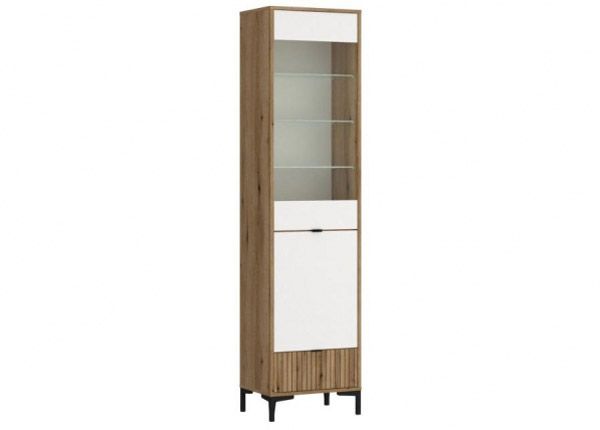 Vitriinkapp Ricko 47 cm, valge/tamm