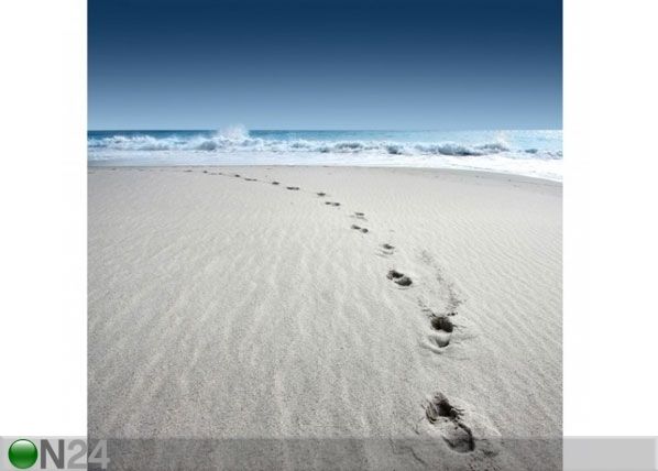 Fliis fototapeet Footprints in the sand