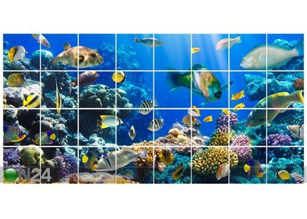 Kleebised seinaplaatidele Underwater Reef 60x120 cm