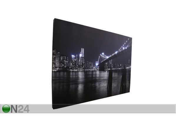 LED pilt Brooklyn bridge 40x30 cm