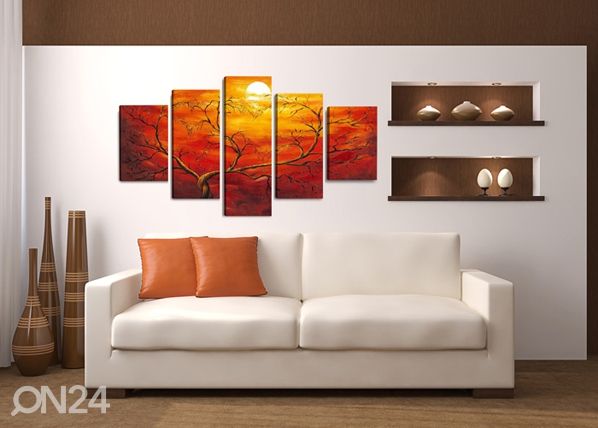 Viieosaline seinapilt Päikeseloojang