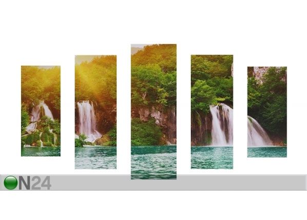 Viieosaline seinapilt Tropical Waterfall 160x60 cm