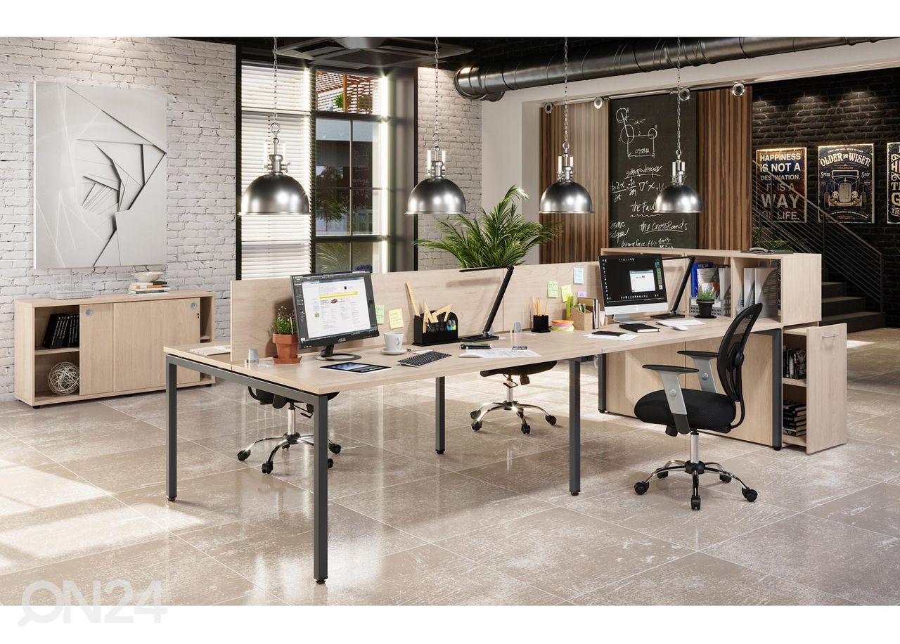 4-kohaline kontorilaud Xten-S 240,6 cm suurendatud